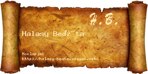 Halasy Beáta névjegykártya
