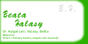 beata halasy business card