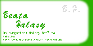 beata halasy business card